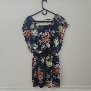 City Triangles Blue Dark Floral Dress